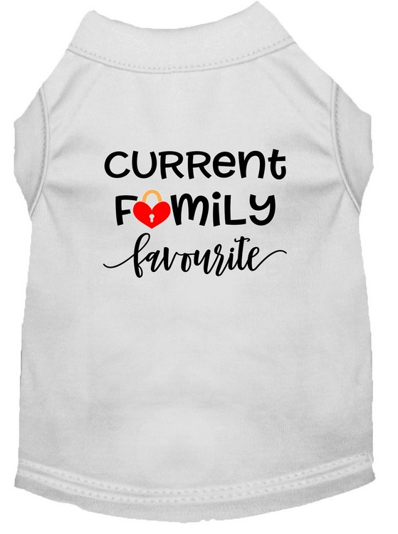 Family Favorite Screen Print Dog Shirt White XL